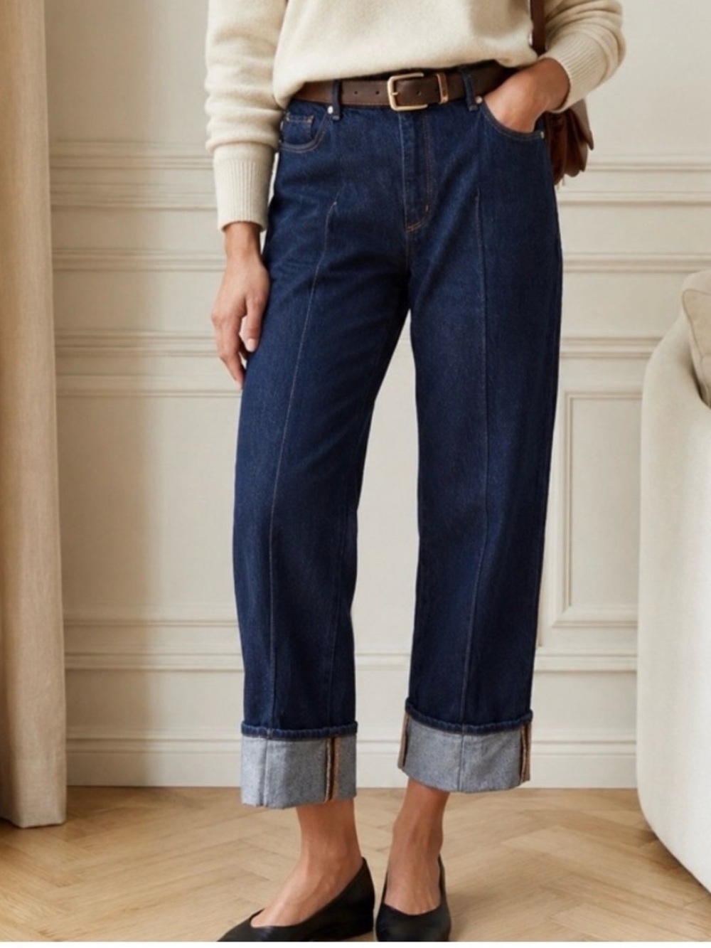 LOFT Pintuck Cuffed Wide Leg High Rise Crop 14/32 Tall